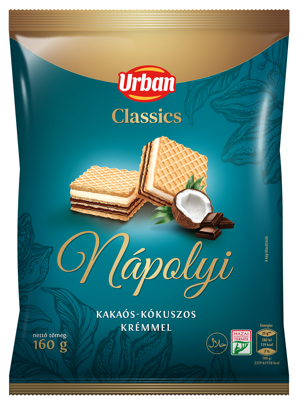 URBAN CLASSICS nápolyi kakaós-kókuszos nápolyi 160g